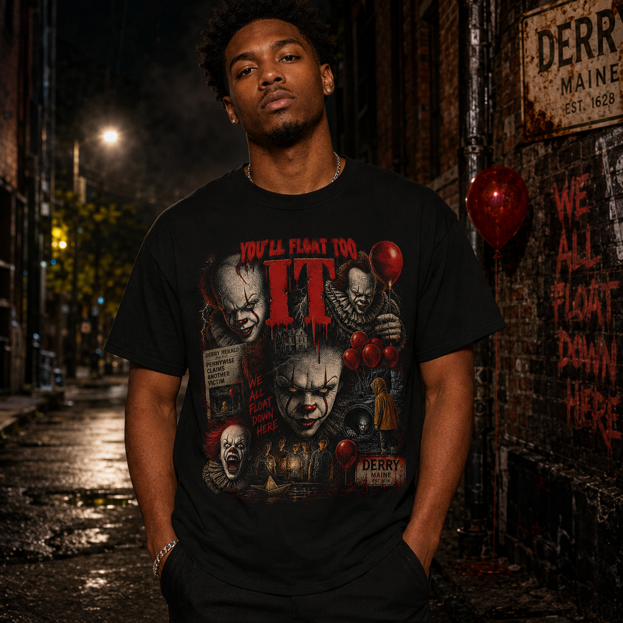 Pennywise IT Horror Vintage Graphic Tee