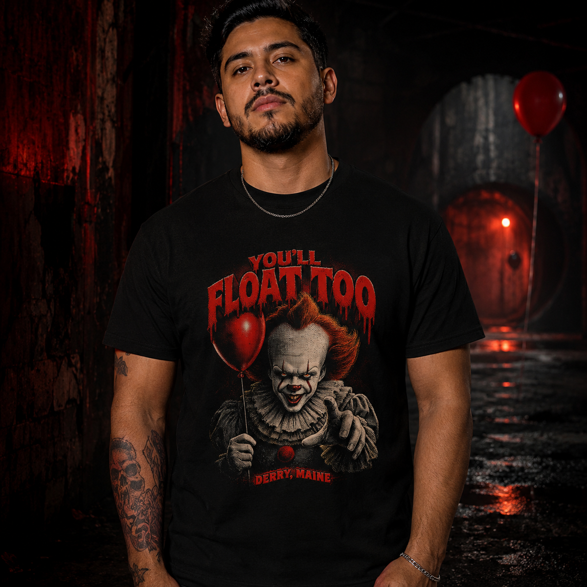 Pennywise You'll Float Too Graphic Tee | Distressed Horror Clown Unisex Shirt