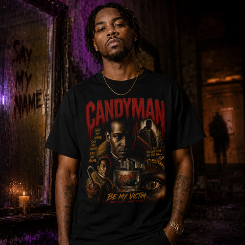 Candyman horror poster T Shirt | Vintage style movie art,Be My Victim design