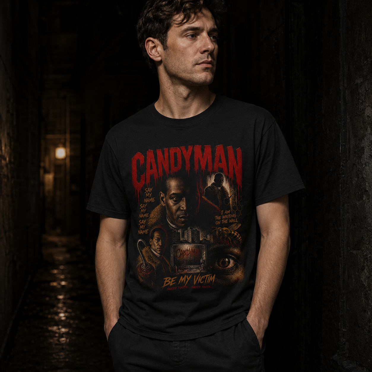 Candyman horror poster T Shirt | Vintage style movie art,Be My Victim design