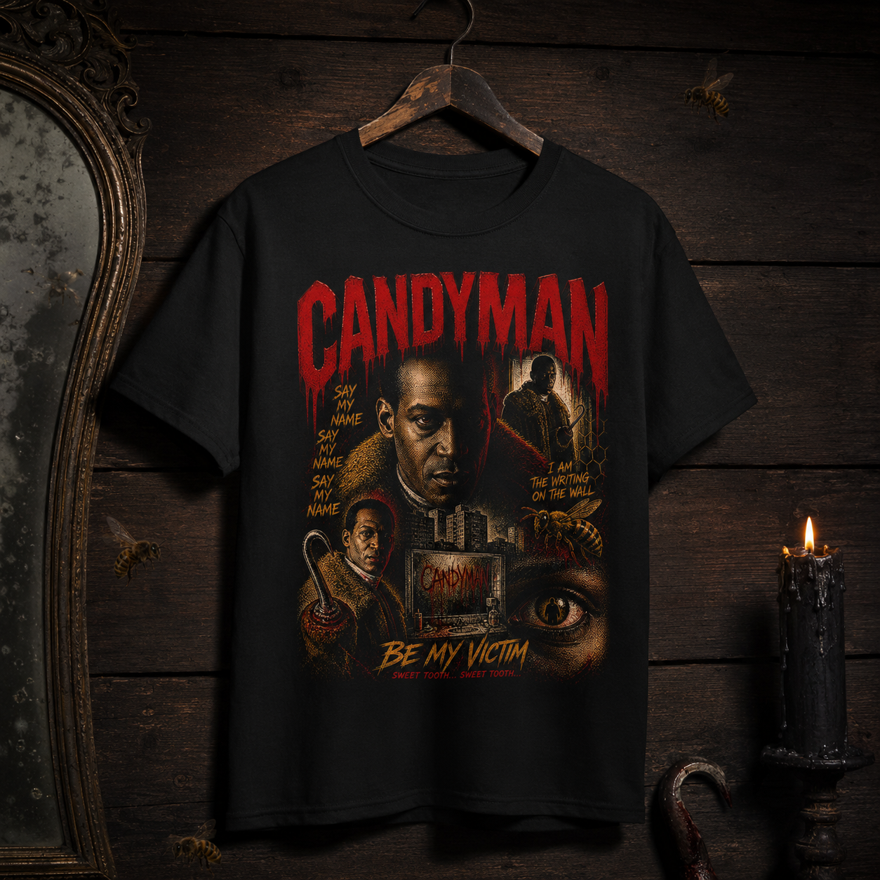 Candyman horror poster T Shirt | Vintage style movie art,Be My Victim design