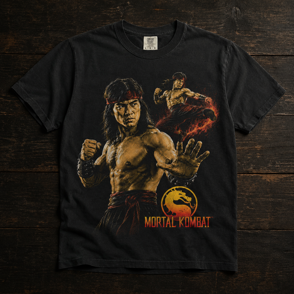 Liu Kang Mortal Kombat Tee | Halftone Gaming Character Shirt