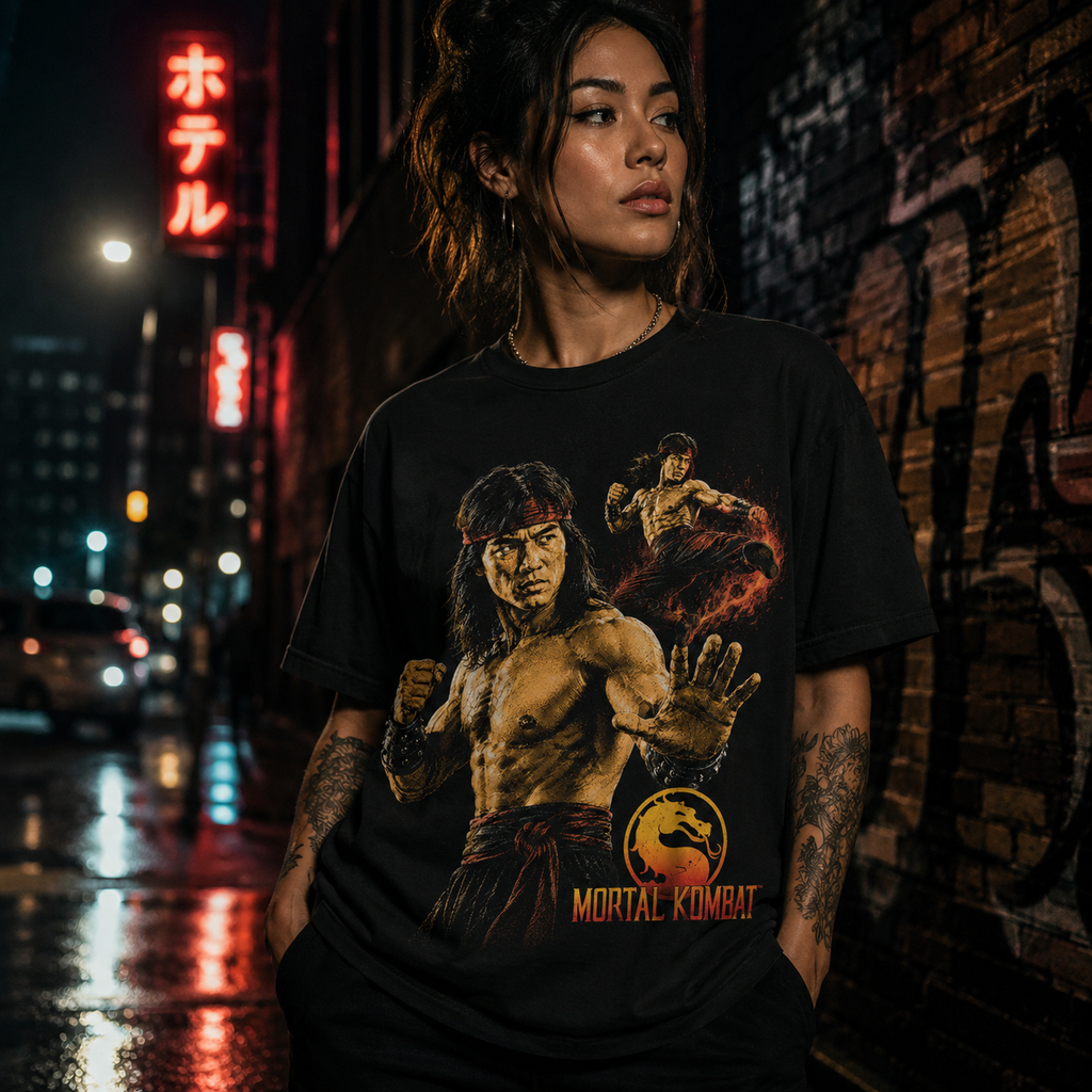 Liu Kang Mortal Kombat Tee | Halftone Gaming Character Shirt