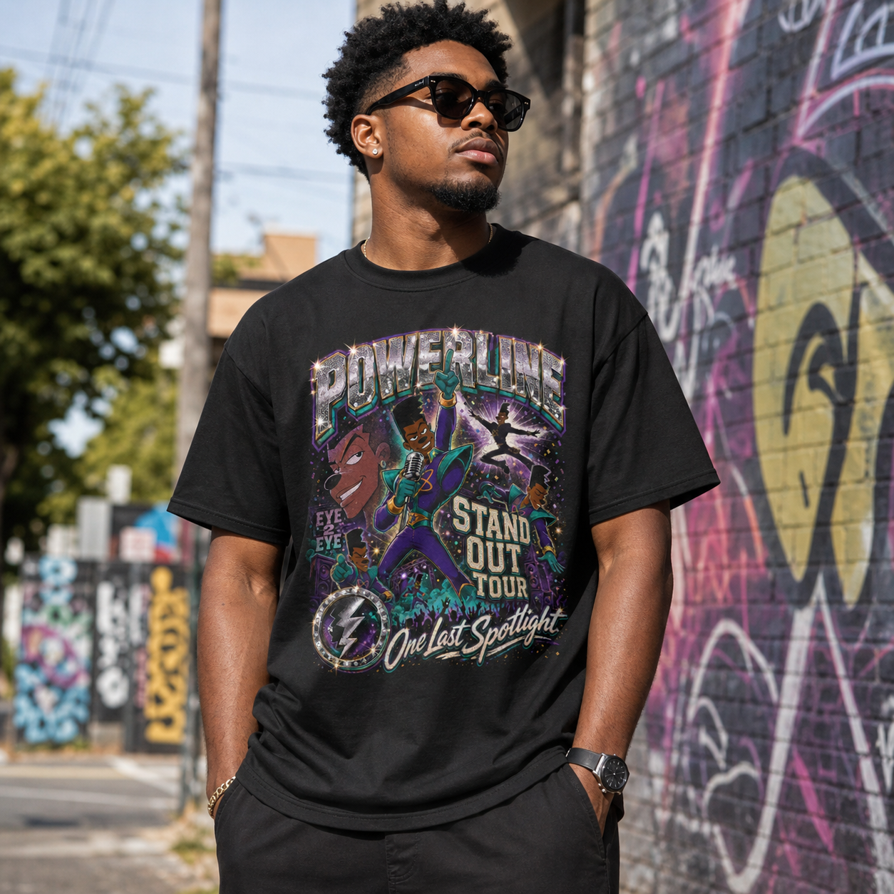 Powerline Stand Out Tour Tee - mockup 2