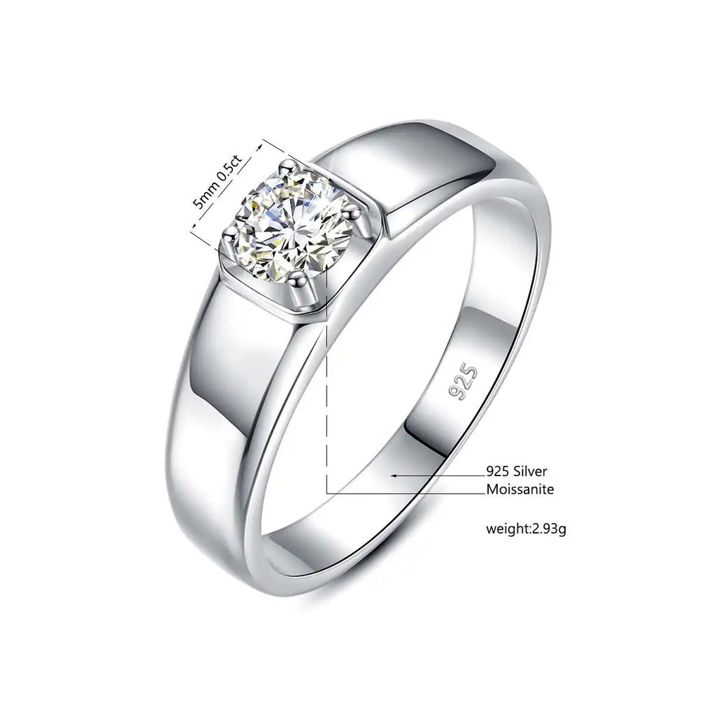 The First Light | 0.5ct Moissanite Solitaire Ring | 925 Sterling Silver