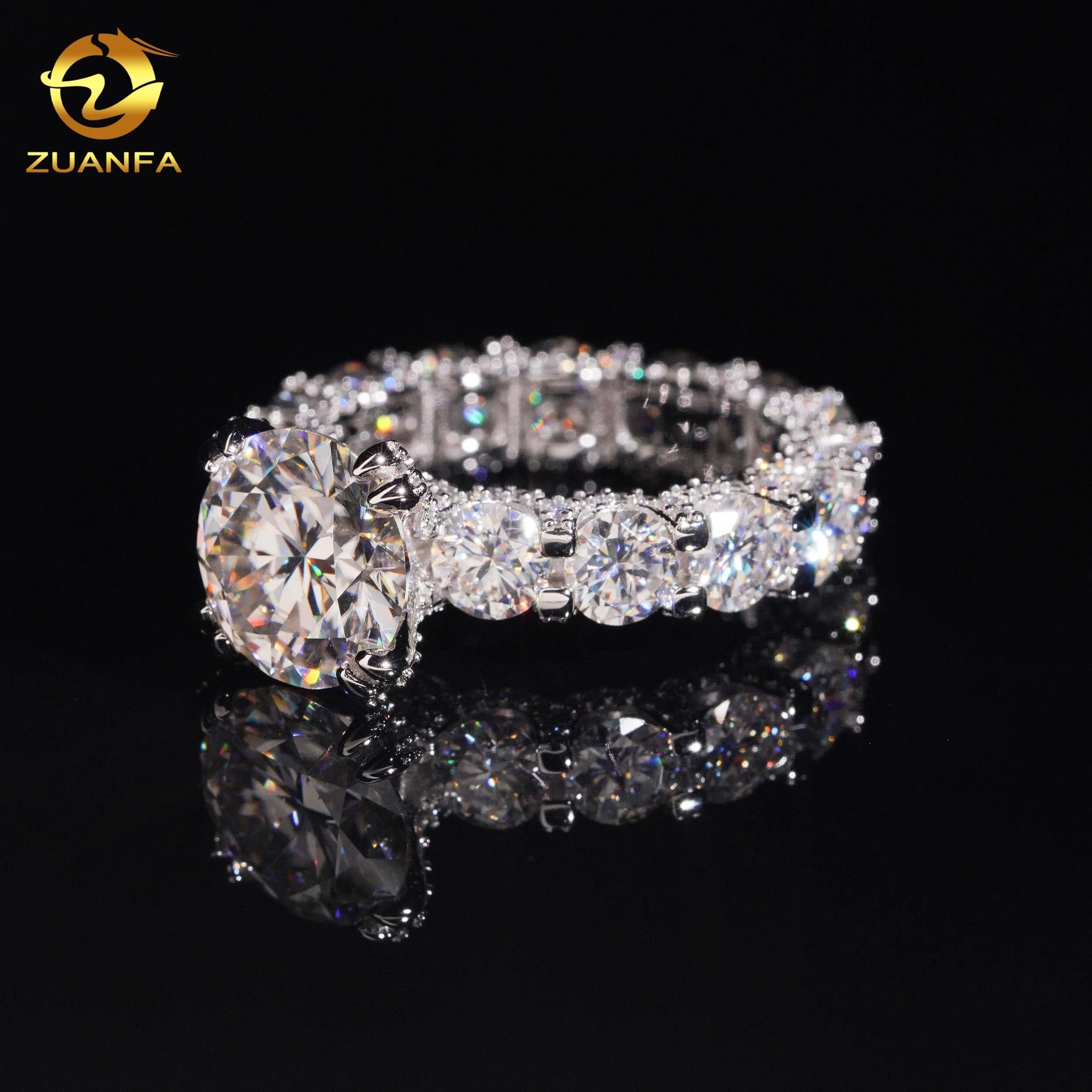 Grand Round | 5ct Round Brilliant Moissanite Ring | 925 Sterling Silver
