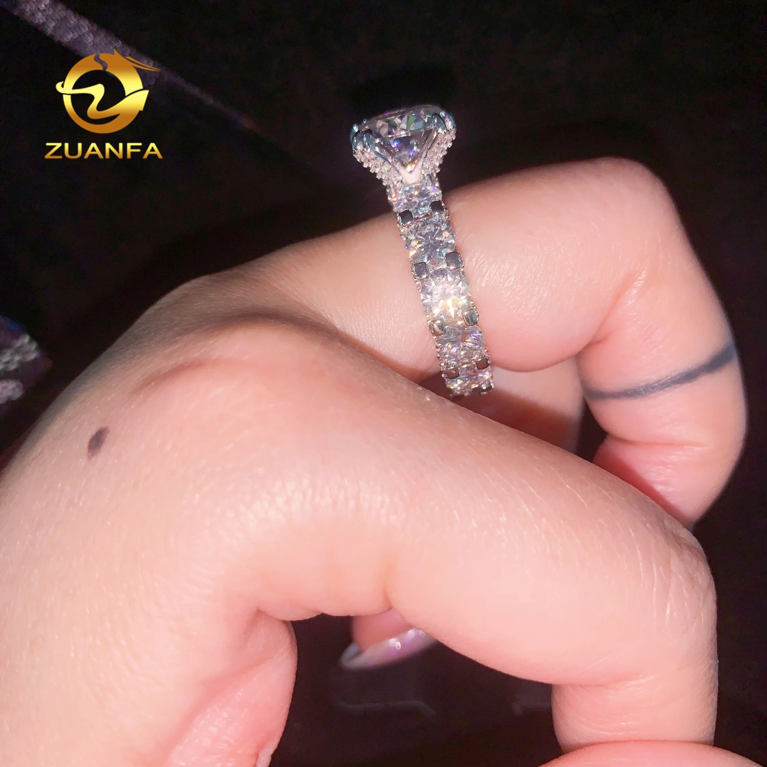 Grand Round | 5ct Round Brilliant Moissanite Ring | 925 Sterling Silver