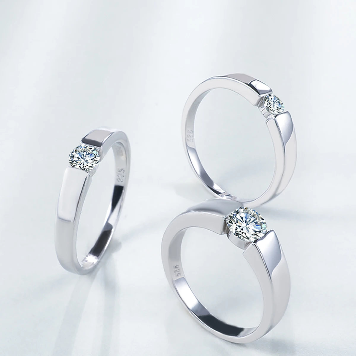 Round Cut Classic | 0.5 to 1ct Men's Moissanite Ring | Solid 925 Silver