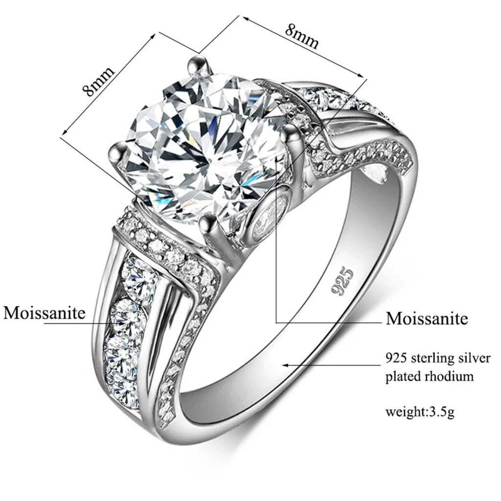 Two Carat Muse | 2ct Moissanite Ring for Women | Solid 925 Silver