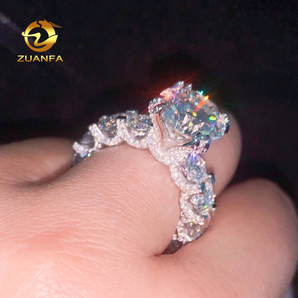 Grand Round | 5ct Round Brilliant Moissanite Ring | 925 Sterling Silver