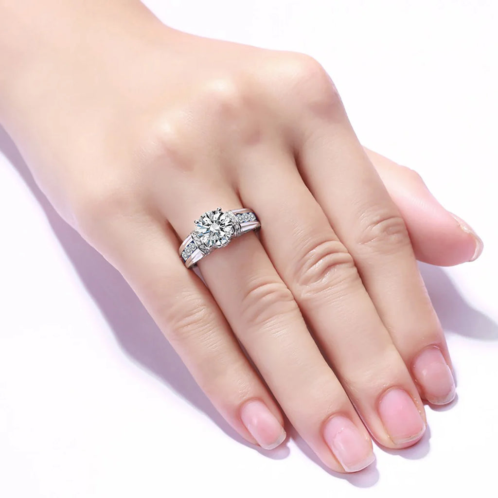 Two Carat Muse | 2ct Moissanite Ring for Women | Solid 925 Silver