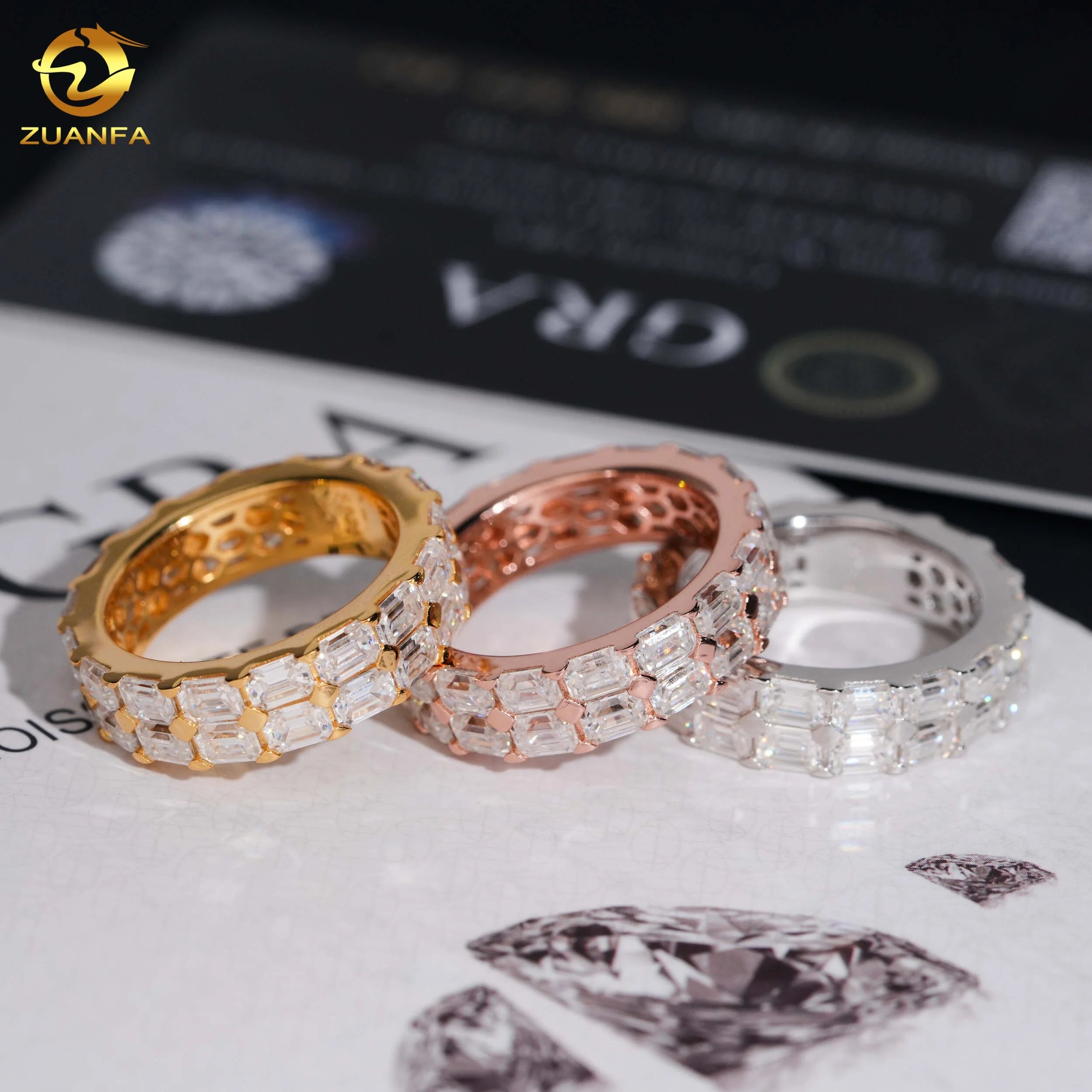 Emerald Estate | Emerald Cut Moissanite Ring | Gold over Solid 925 Silver