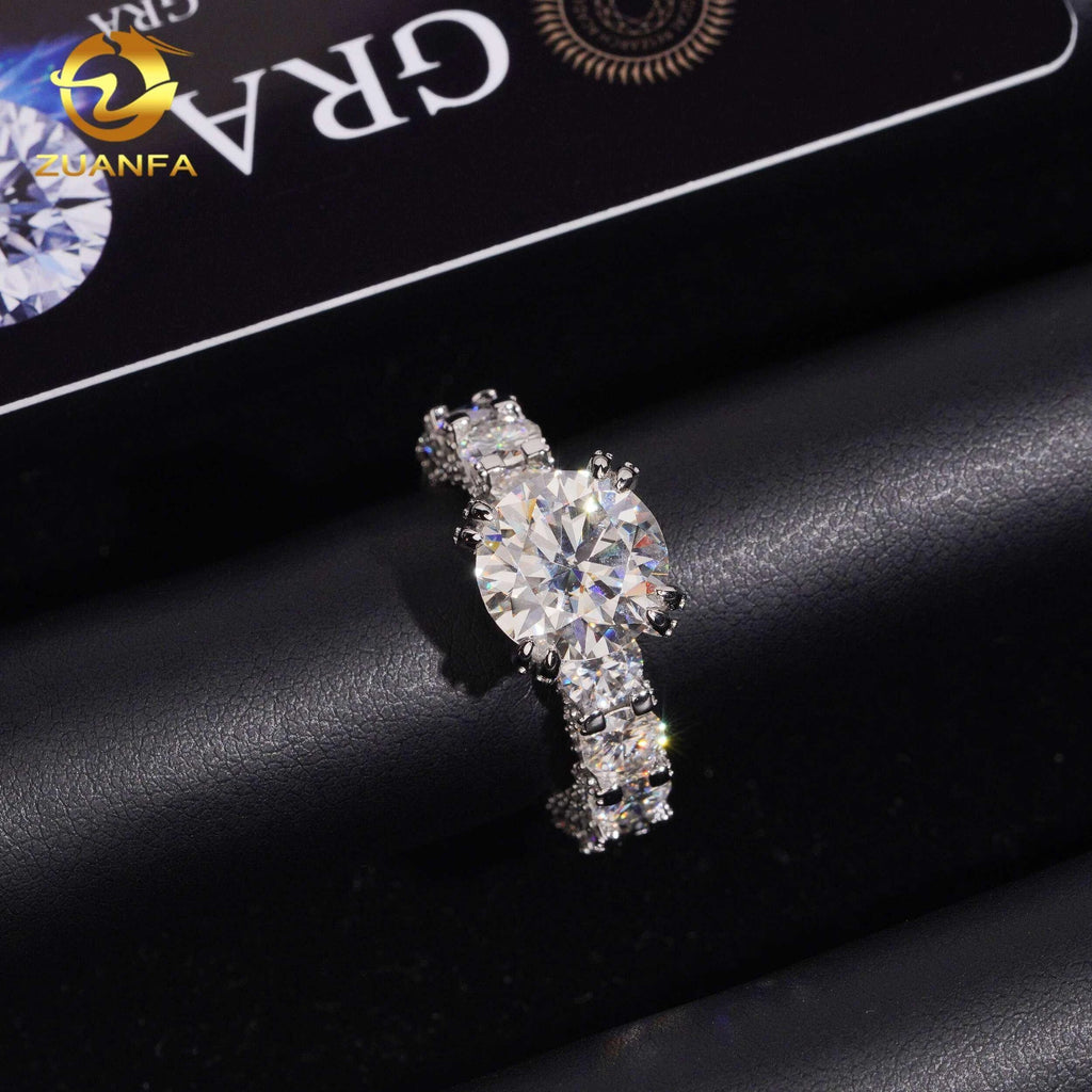 Grand Round | 5ct Round Brilliant Moissanite Ring | 925 Sterling Silver