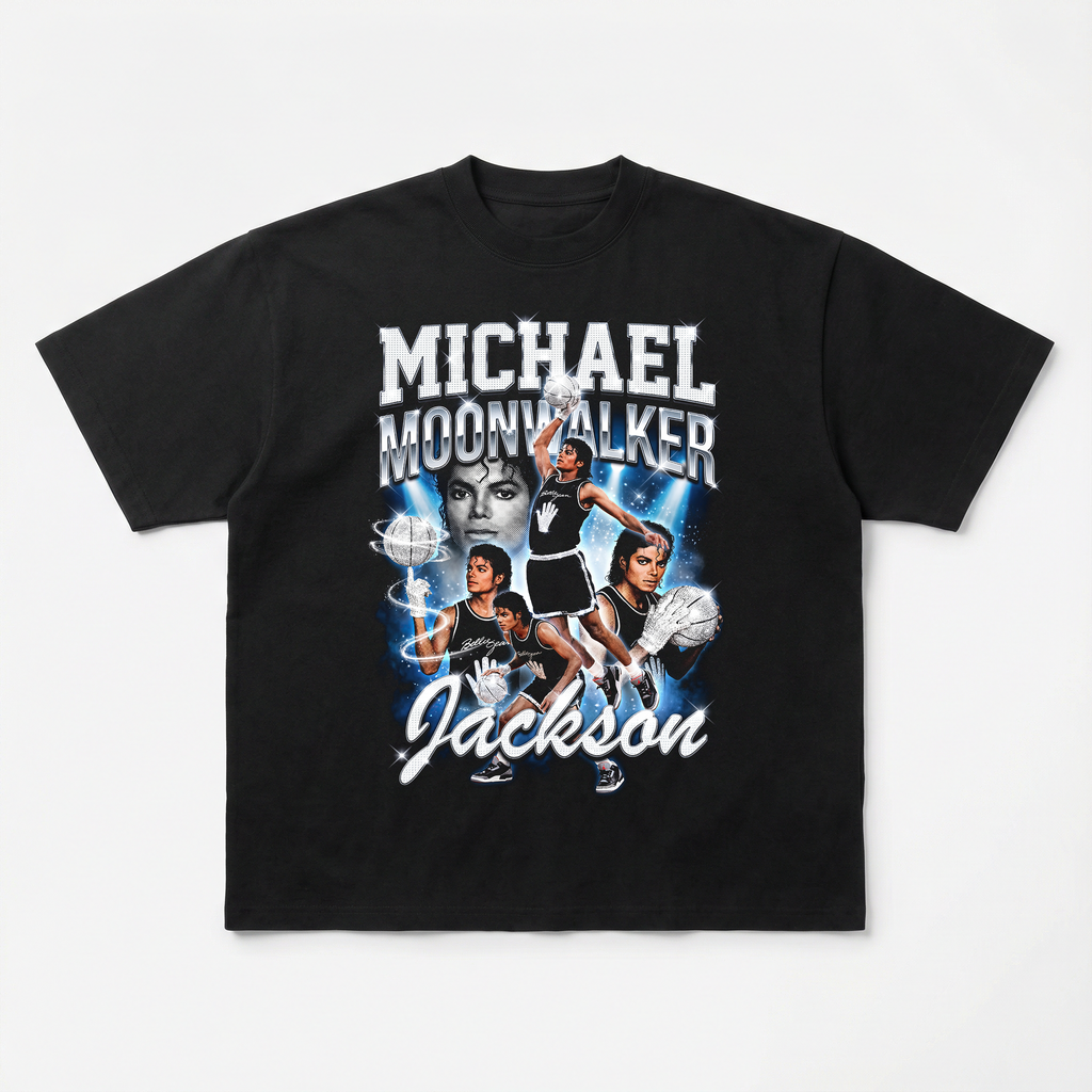 MJ Moonwalker Basketball Tee - bootleg flat mockup