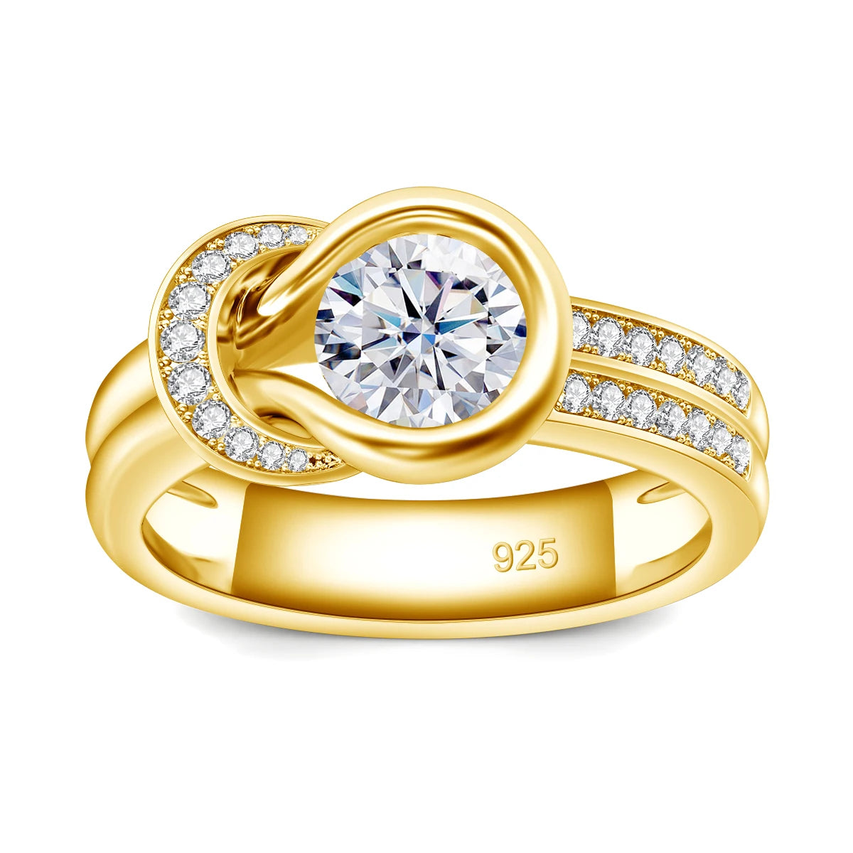 Bow Knot | 1ct Moissanite Ring, 7mm | Certified 925 Sterling Silver