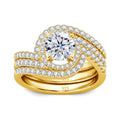 Gilded Pair | 2 Piece Moissanite Ring Set, 2ct | Gold over 925 Silver