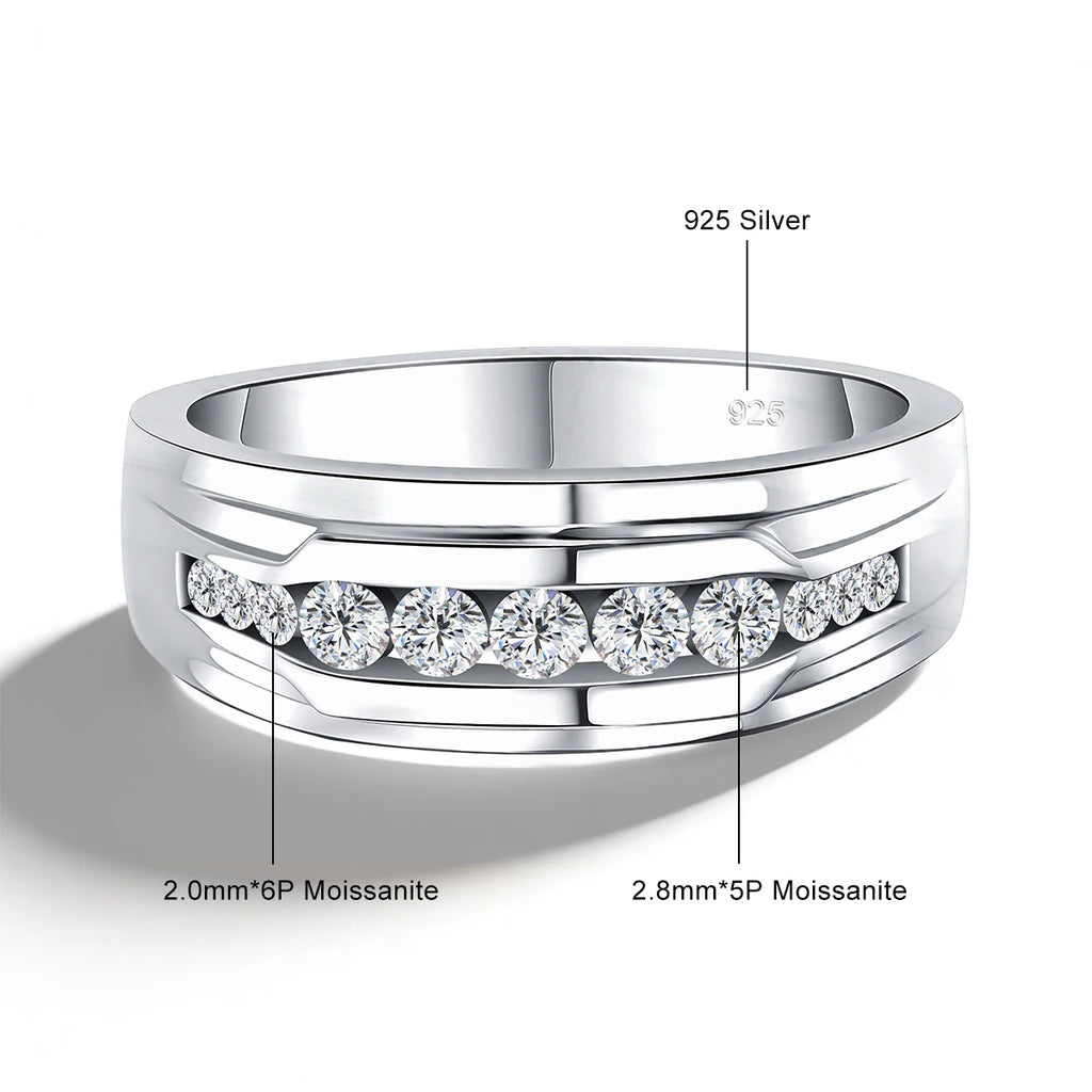 Round White | Unisex Moissanite Ring | 18K Gold over 925 Silver