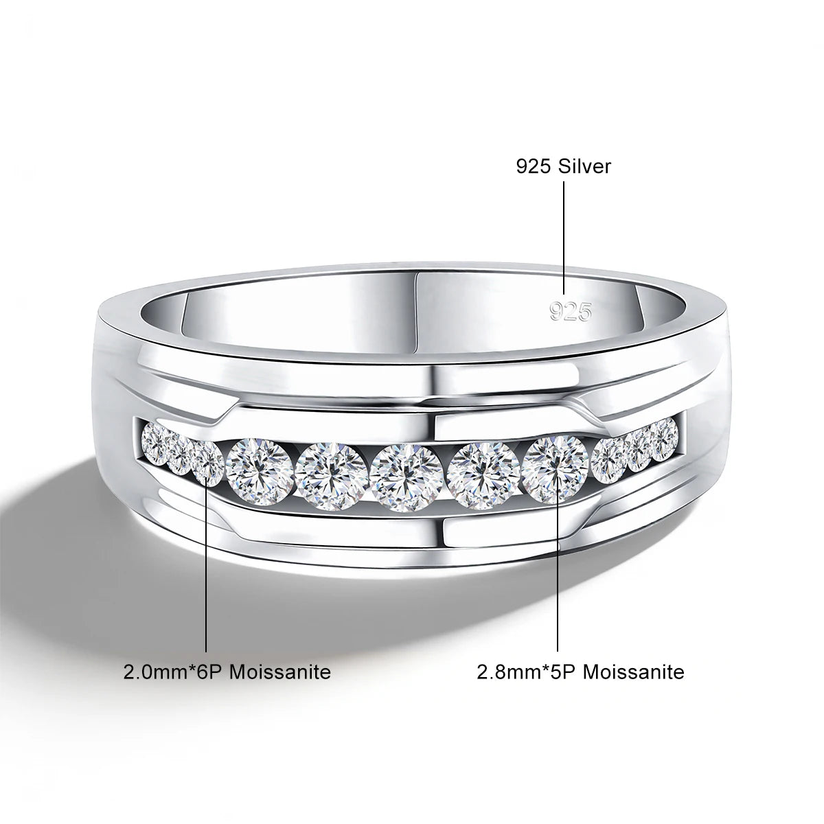 Round White | Unisex Moissanite Ring | 18K Gold over 925 Silver
