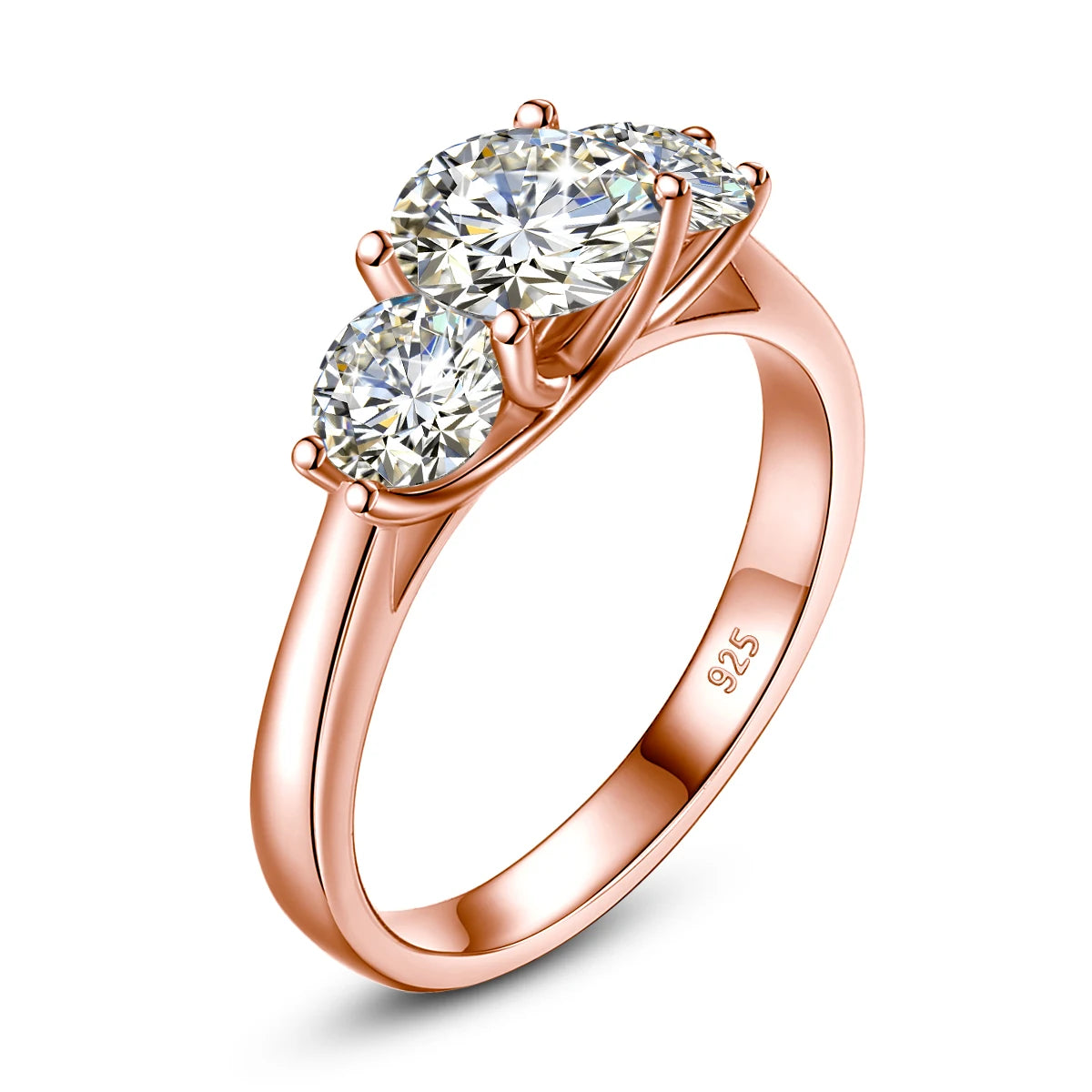 Cat Totem | 2ct Moissanite Three Stone Ring | Certified 925 Silver
