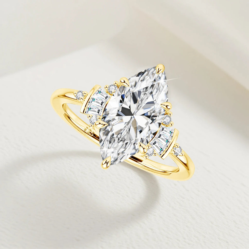 Marquise Royale | 3ct Marquise Moissanite Engagement Ring | 925 Silver