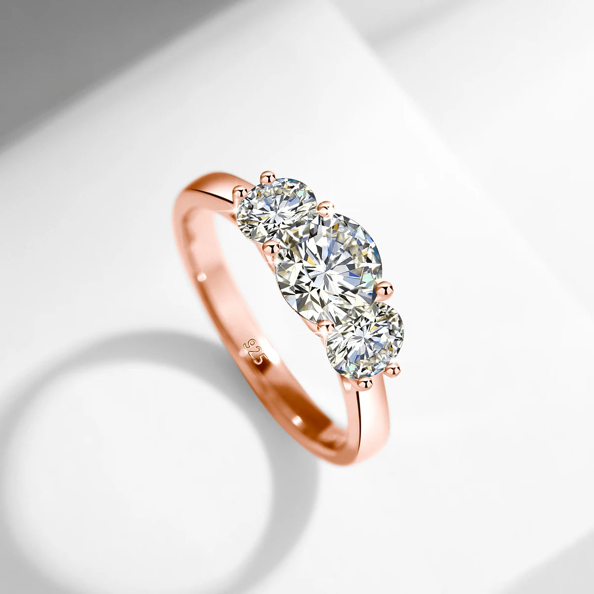 Cat Totem | 2ct Moissanite Three Stone Ring | Certified 925 Silver