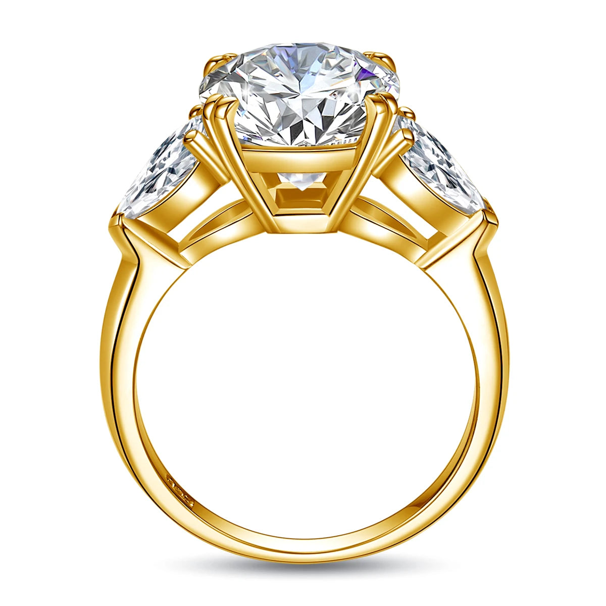 Estate Cushion | 5ct Cushion Cut Moissanite Three Stone Ring | GRA Certified