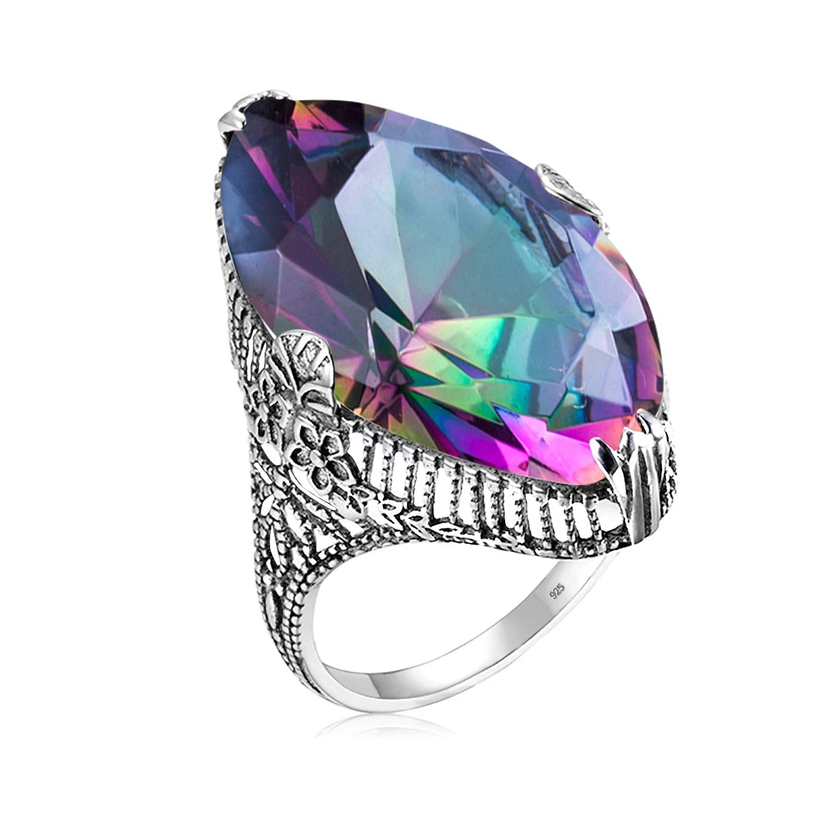 Olive Marquise | 14x26mm Peridot Ring in Gold Tone | Statement Cocktail Ring