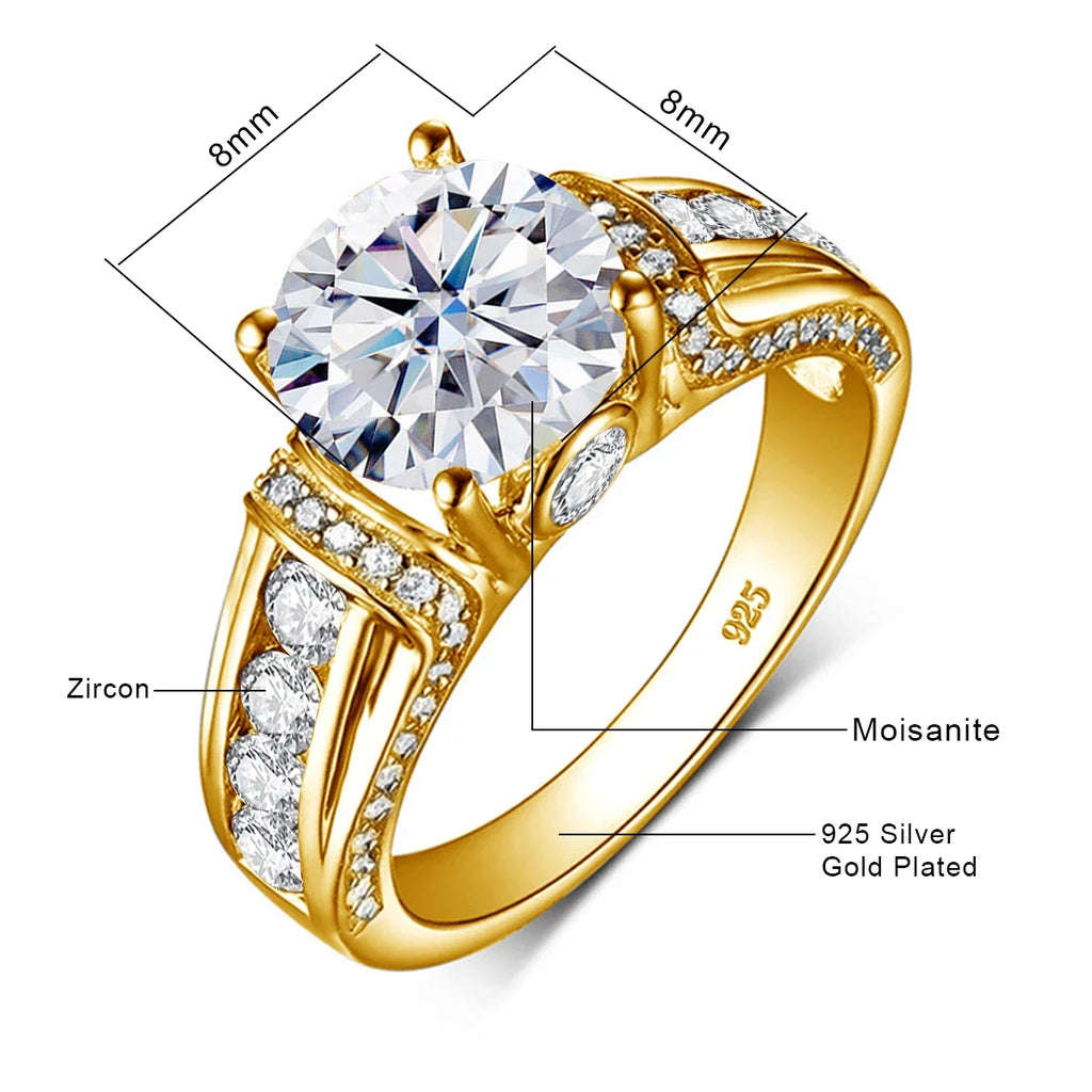 The Standard | 2ct Moissanite Solitaire Ring | Certified Solid 925 Silver