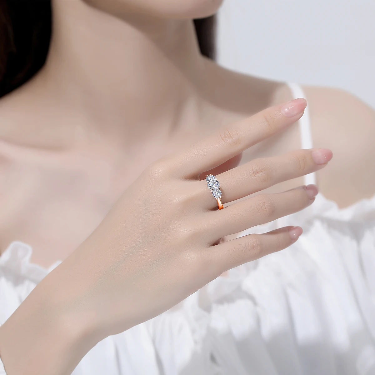 Cat Totem | 2ct Moissanite Three Stone Ring | Certified 925 Silver