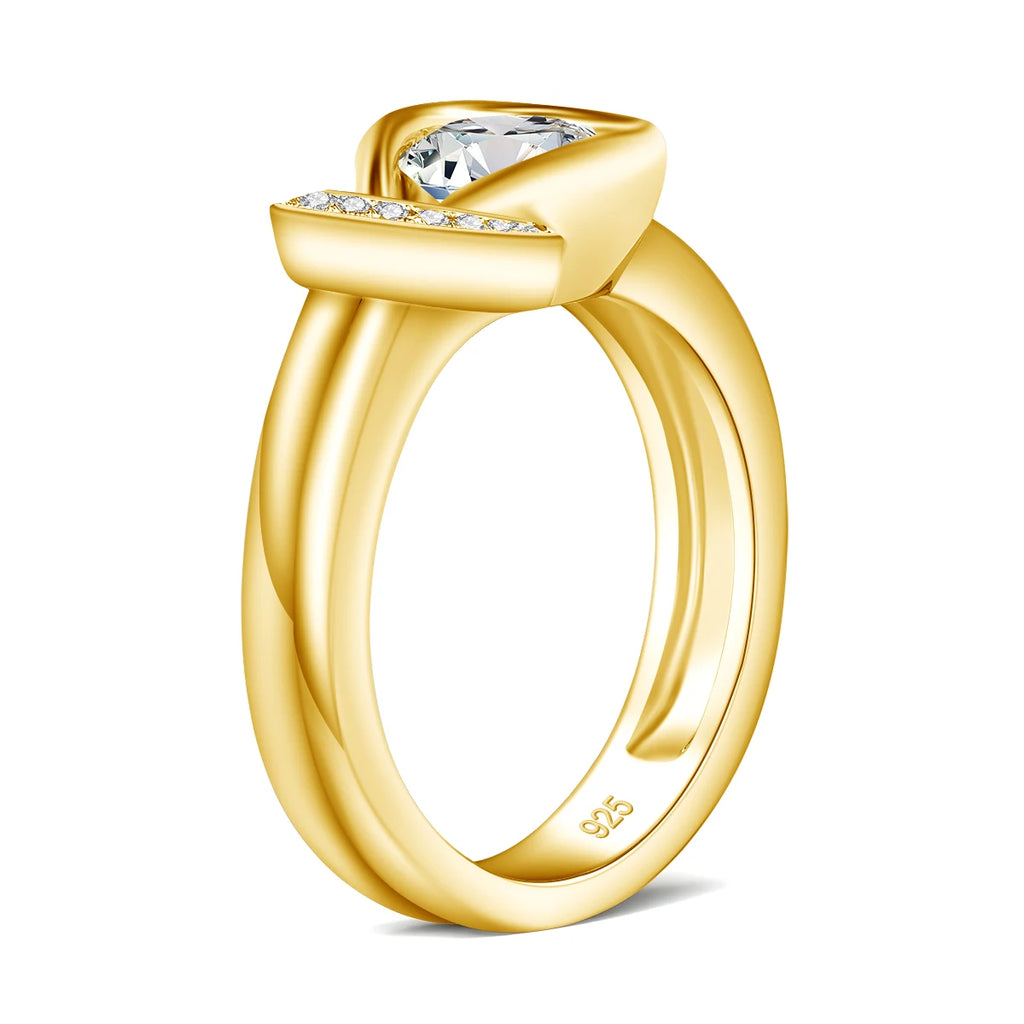 Bow Knot | 1ct Moissanite Ring, 7mm | Certified 925 Sterling Silver