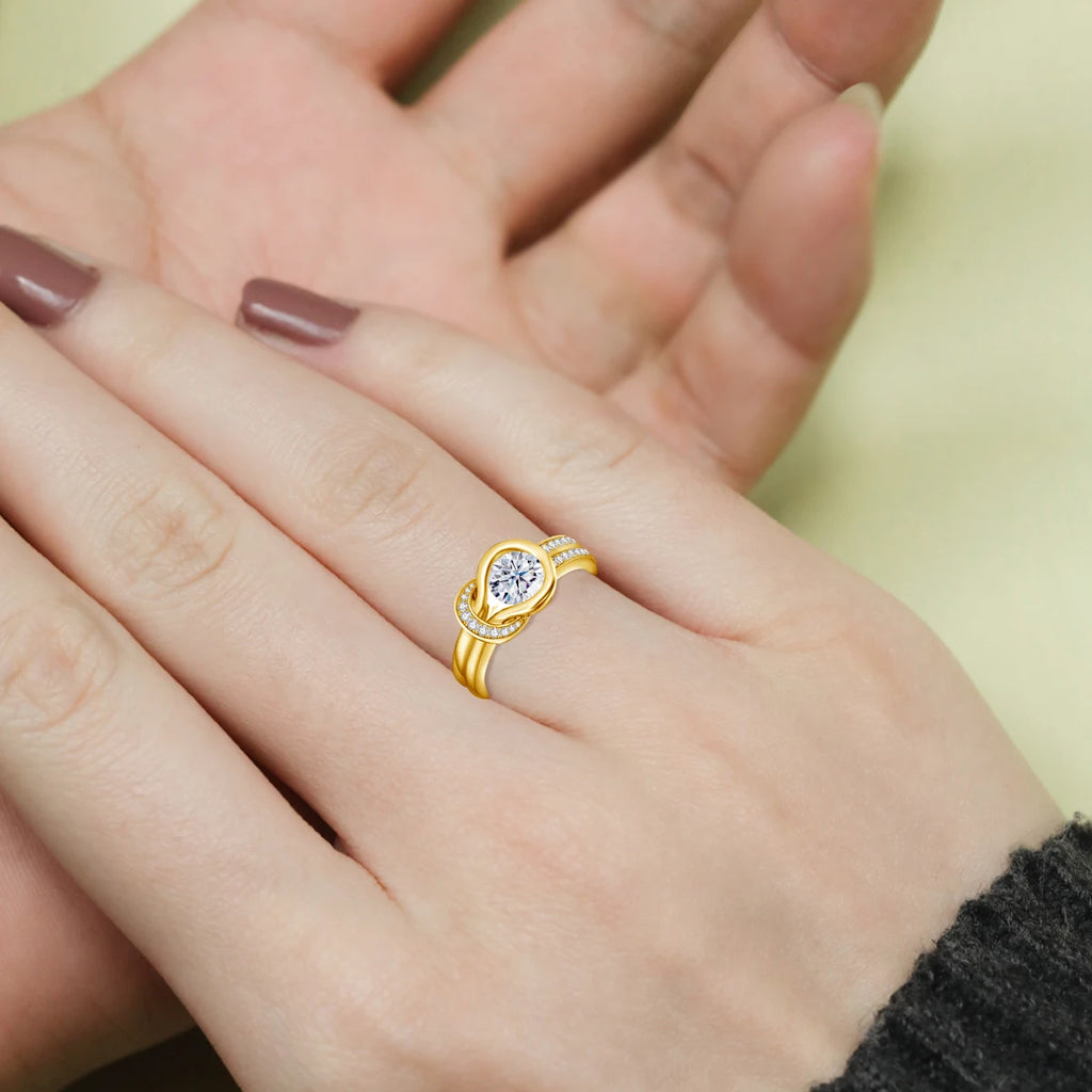 Bow Knot | 1ct Moissanite Ring, 7mm | Certified 925 Sterling Silver