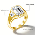 The Trilogy | 3ct Emerald Cut Moissanite Three Stone Ring | 925 Silver
