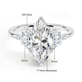 Marquise Royale | 3ct Marquise Moissanite Engagement Ring | 925 Silver