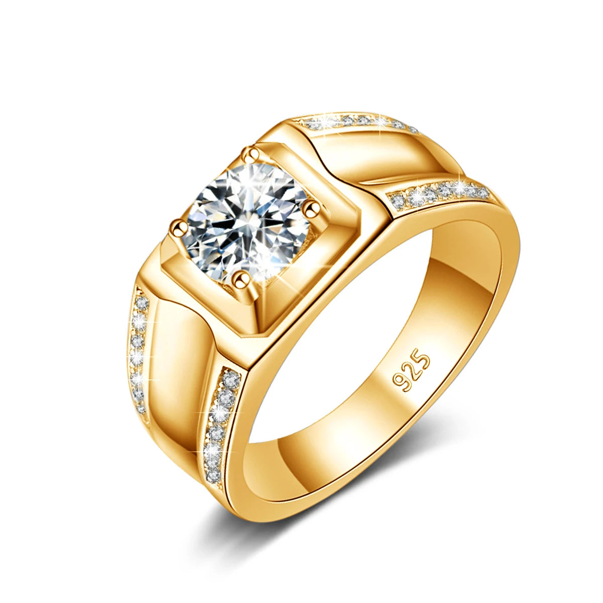 Band of Ice | Men's Moissanite Wedding Band | Solid 925 Sterling Silver
