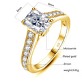 Emerald Gold | 2ct Emerald Cut Moissanite Ring | Yellow Gold over 925