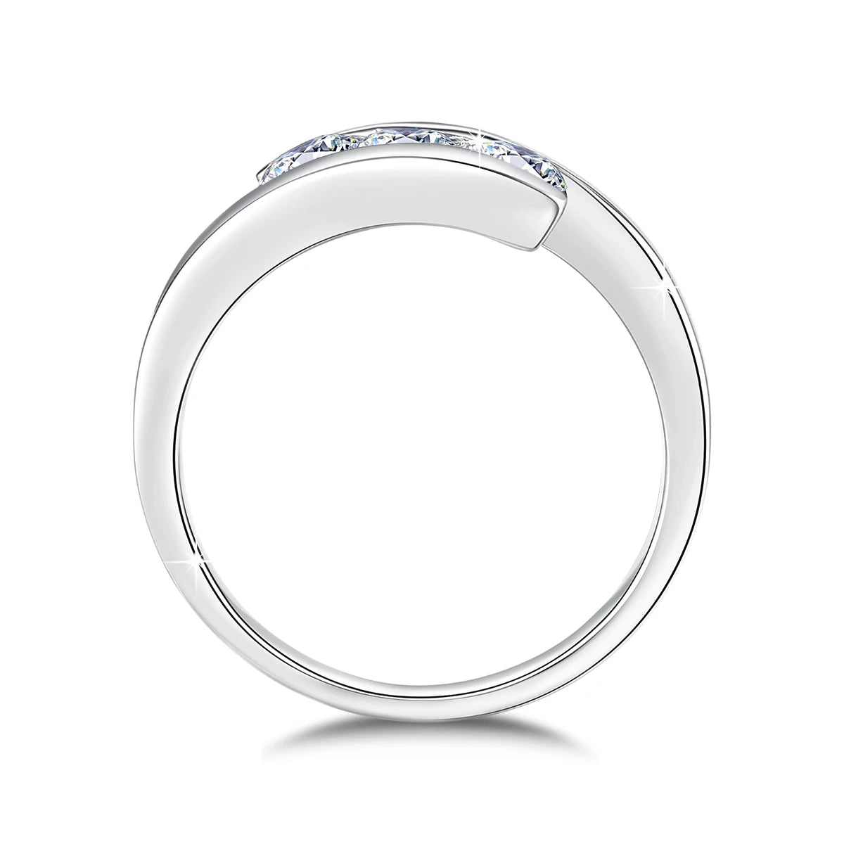 Three Stone Promise | Moissanite Three Stone Ring | Certified 925 Silver