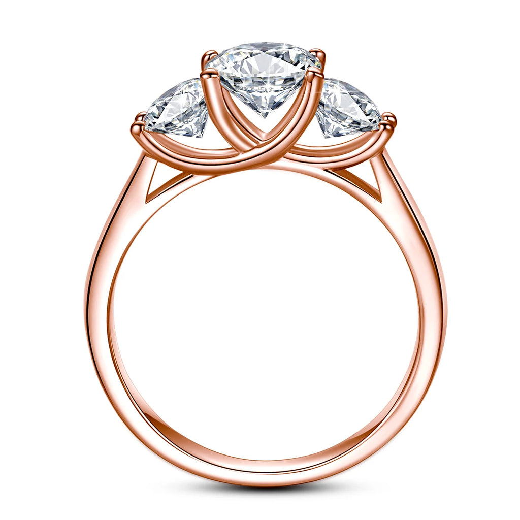 Cat Totem | 2ct Moissanite Three Stone Ring | Certified 925 Silver