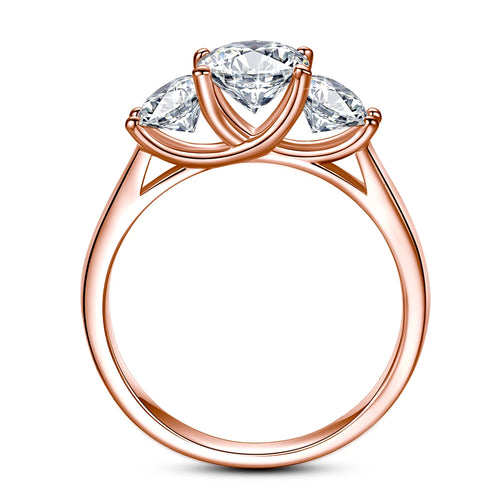 Cat Totem | 2ct Moissanite Three Stone Ring | Certified 925 Silver