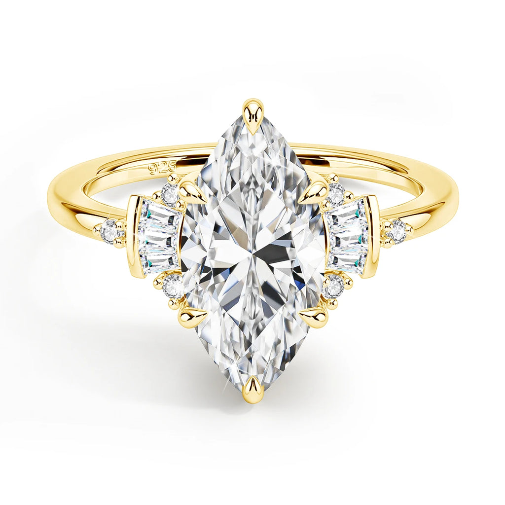 Marquise Royale | 3ct Marquise Moissanite Engagement Ring | 925 Silver