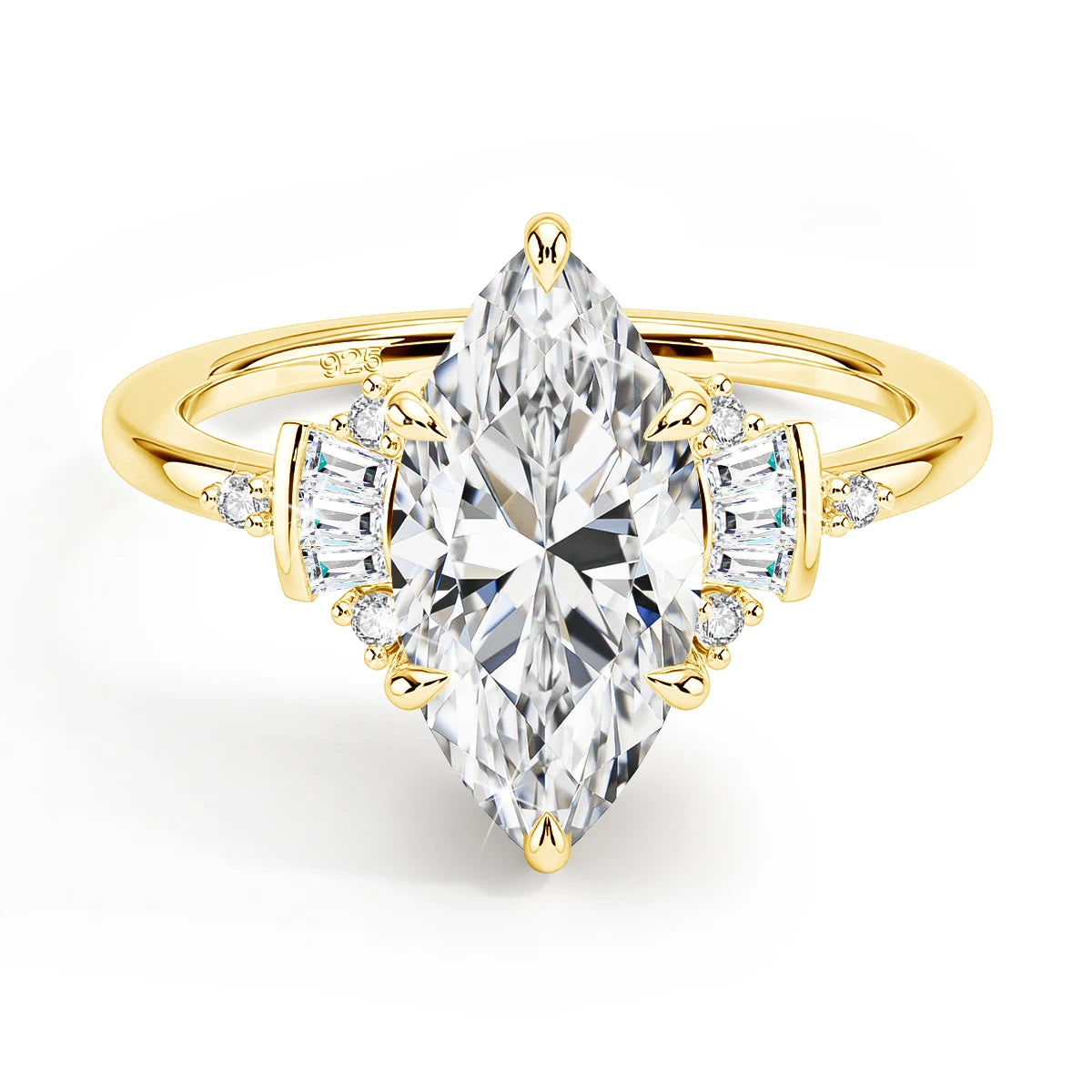 Marquise Royale | 3ct Marquise Moissanite Engagement Ring | 925 Silver