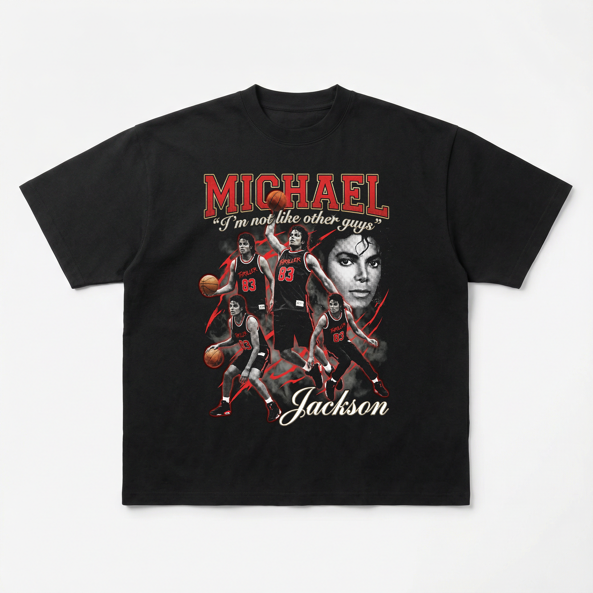 MJ Thriller 83 Basketball Tee - bootleg mockup angle