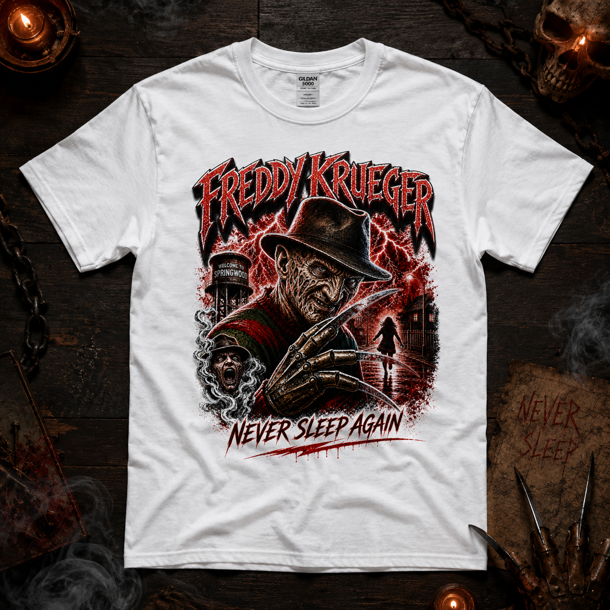 Freddy Krueger Horror Shirt | Distressed Slasher Movie Tee