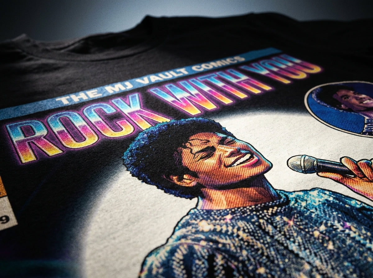 MJ Off The Wall Rock with You Tee - macro detail