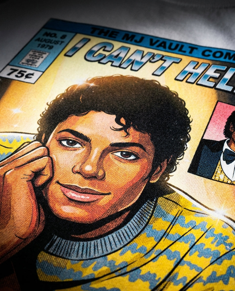 MJ Off The Wall I Can't Help It Tee - macro detail