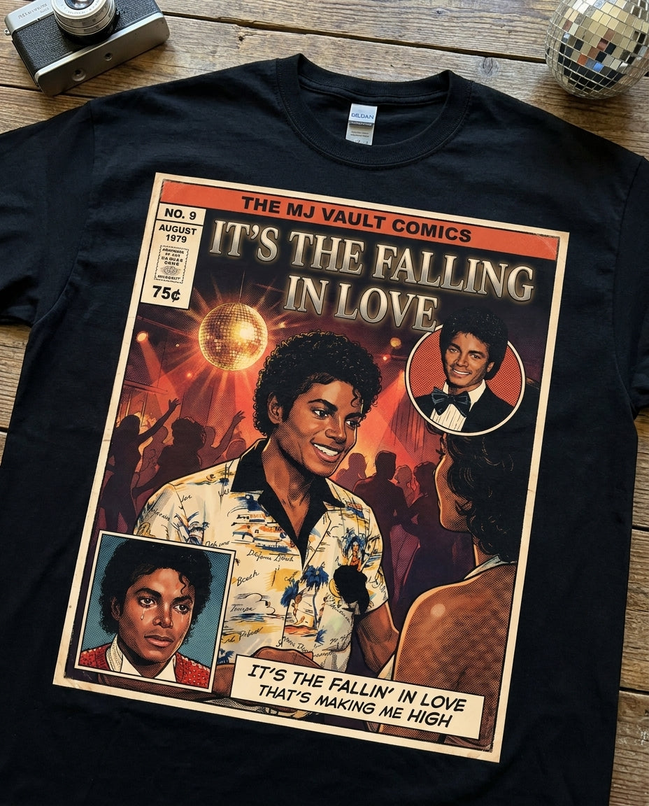 MJ Off The Wall It's the Falling in Love Tee - close-up