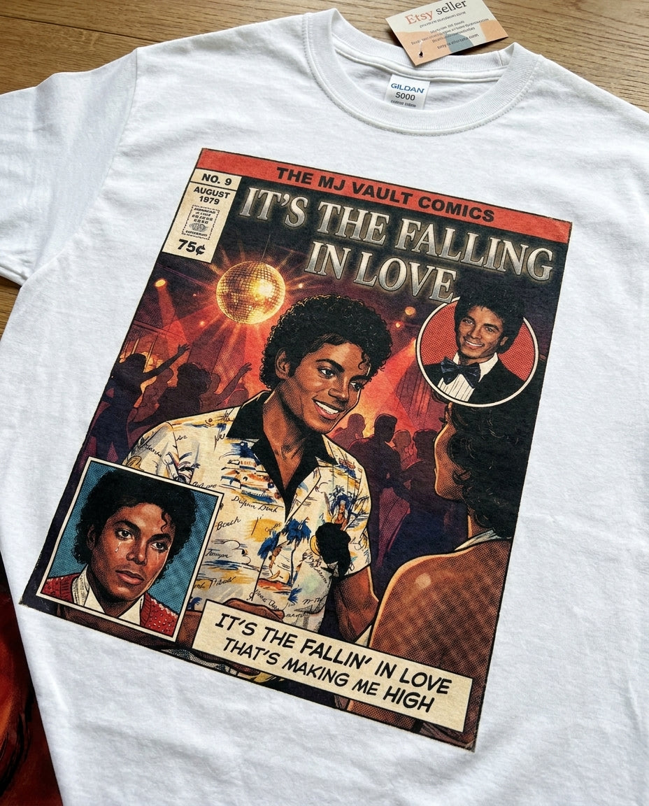 MJ Off The Wall It's the Falling in Love Tee - close-up