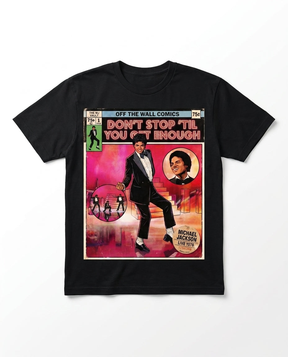 MJ Off The Wall Don't Stop Til You Get Enough Tee - flat lay black