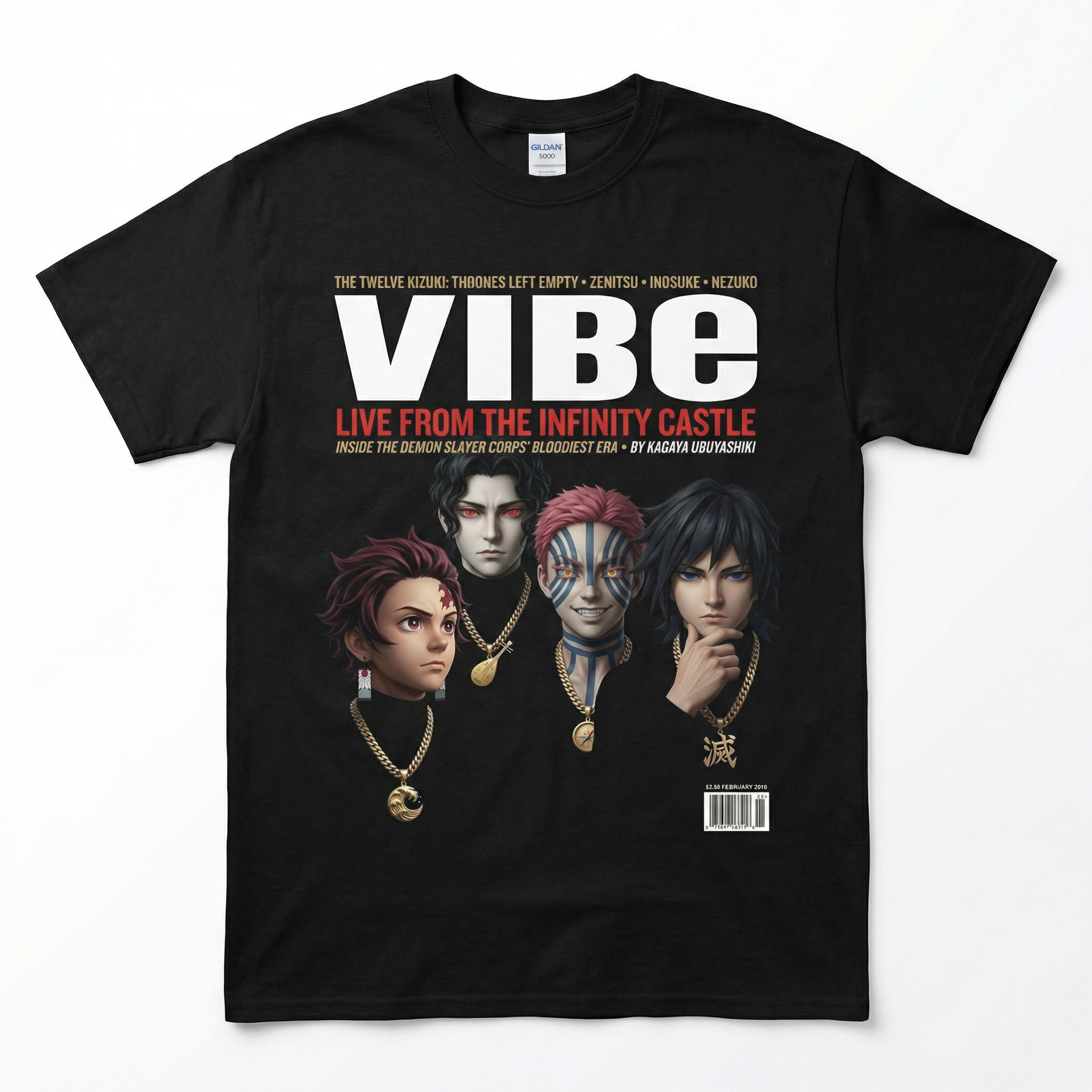 Demon Slayer VIBE Magazine Tee — front mockup