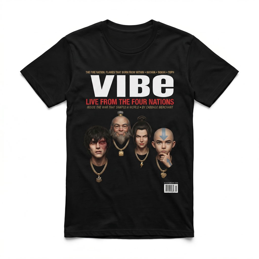 Avatar Last Airbender VIBE Magazine Tee — front mockup
