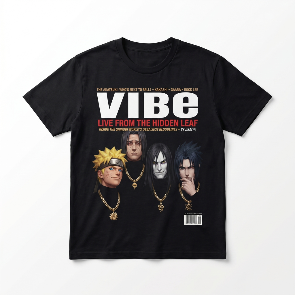 Naruto VIBE Magazine Tee — front mockup